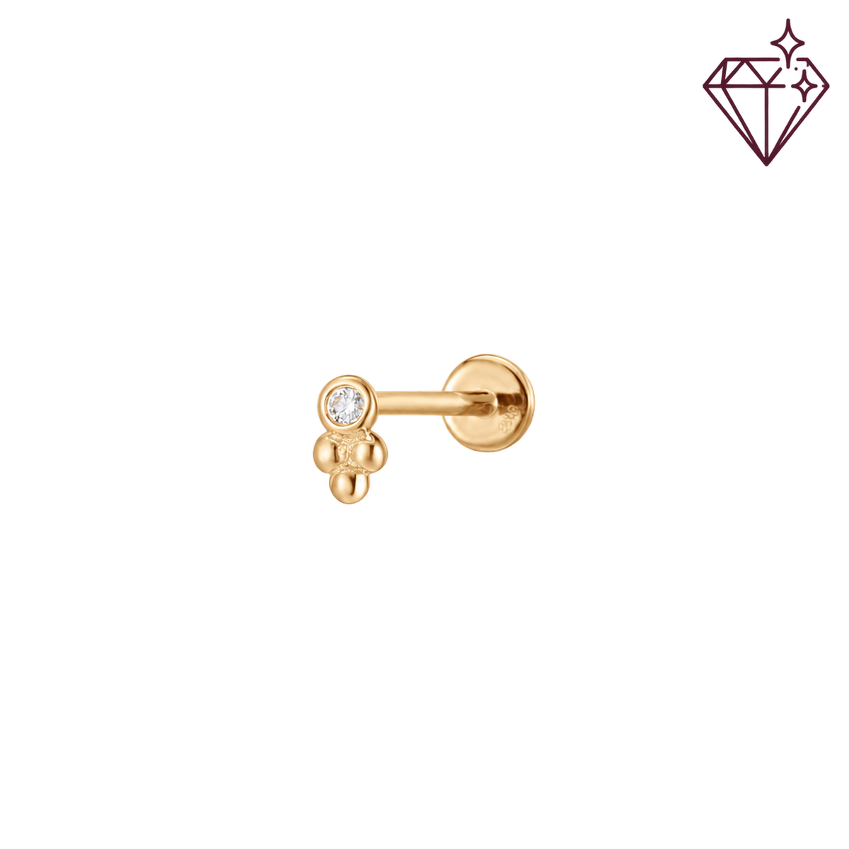 Dew Drops Duo - 14K Goud & Labgrown Diamant – lab grown diamond
