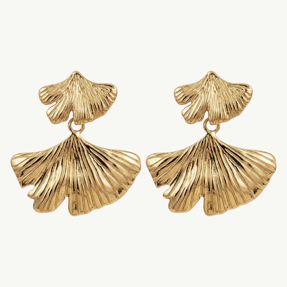 Leaf earrings gold