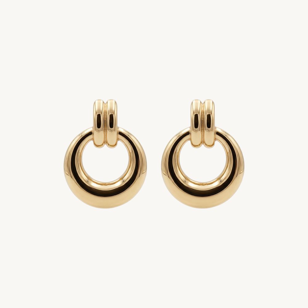 Rounded earrings gold