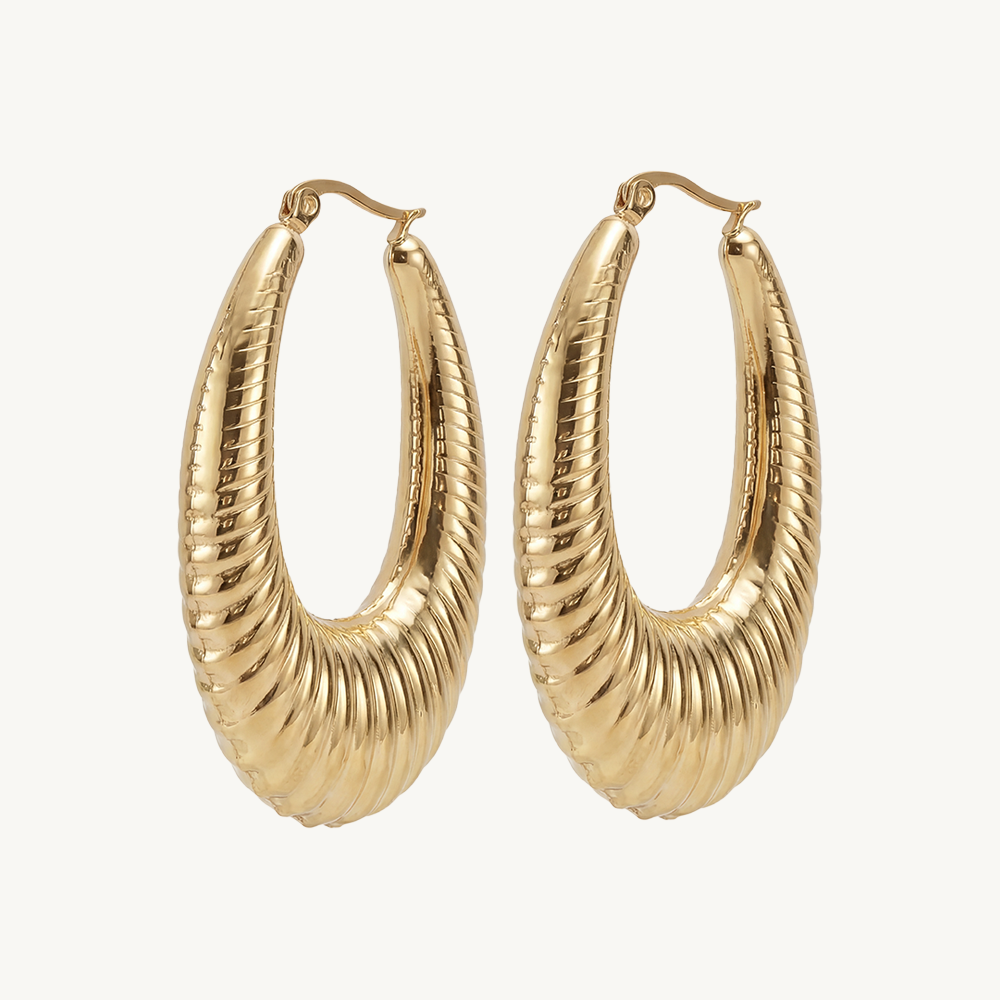 Oval striped hoops gold