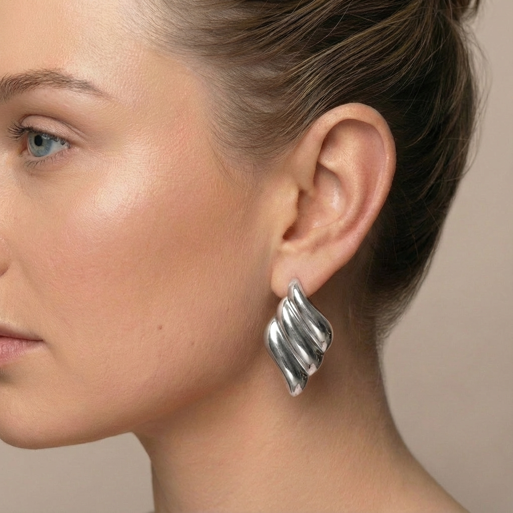Diamond earrings silver