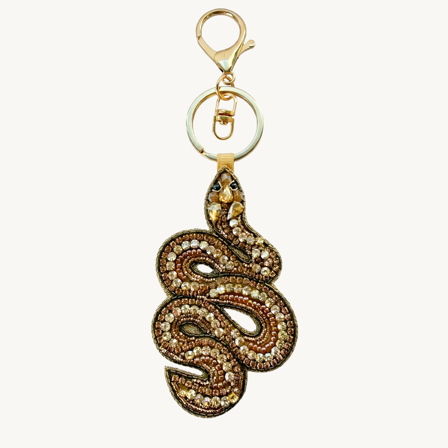 Beaded keychain snake