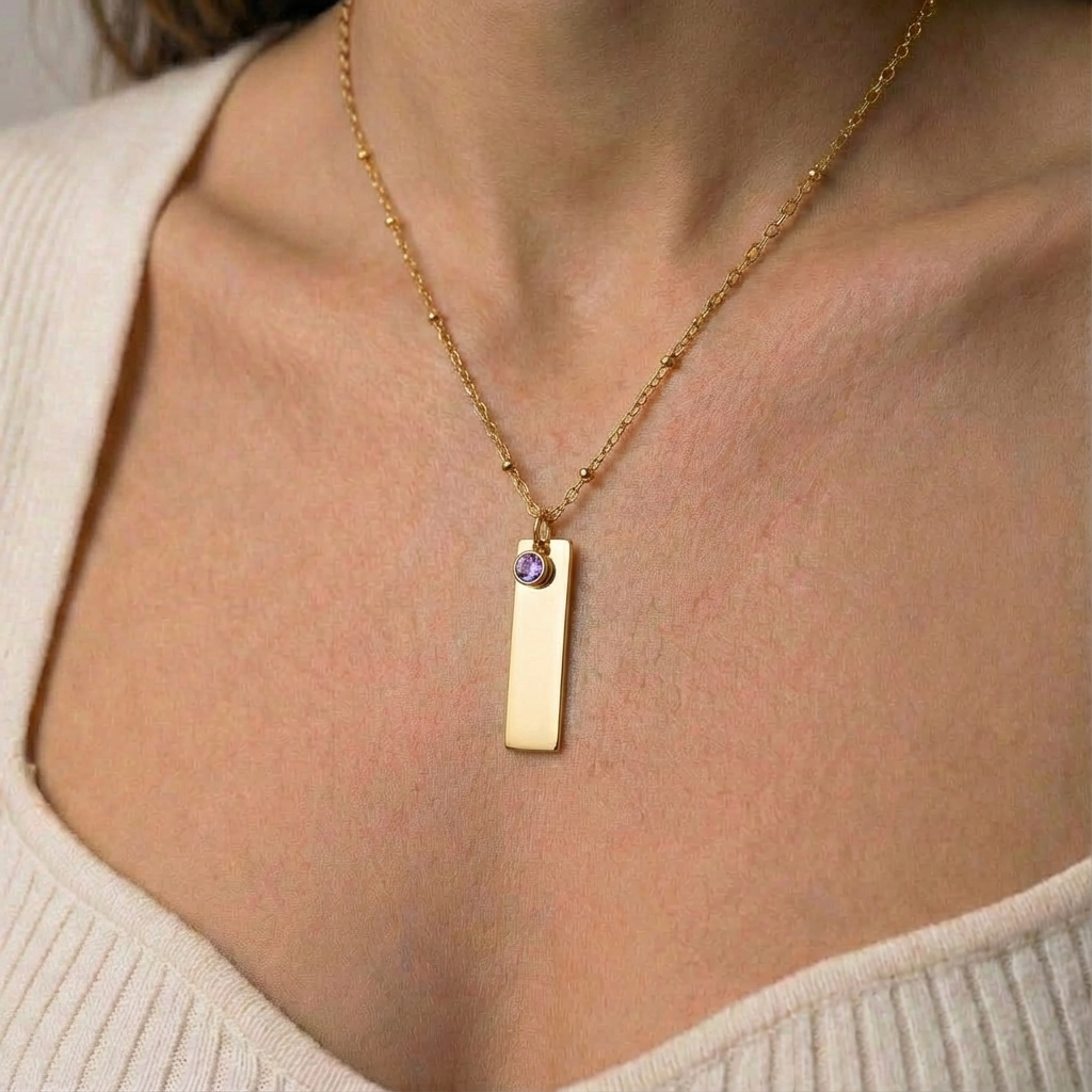 Linear Charm Necklace - Goldplated