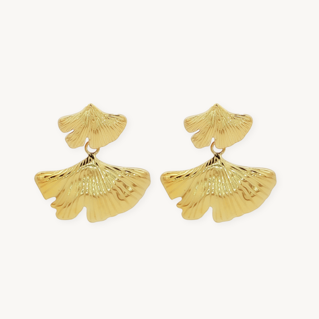 Leaf earrings gold