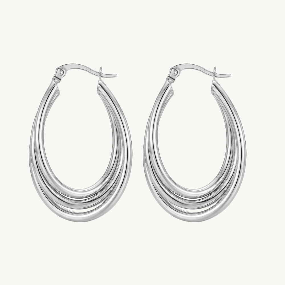 Triple braid earrings silver