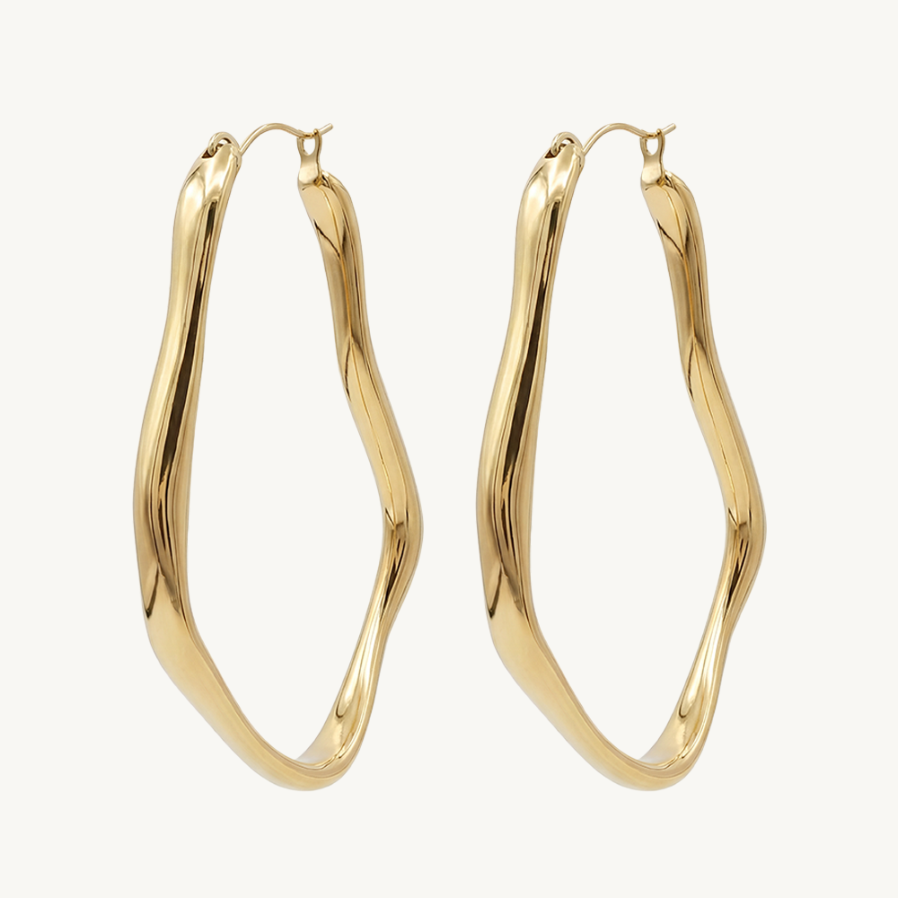 Abstract earrings gold